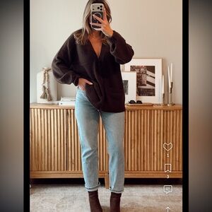 Abercrombie ankle high rise straight jean 32/14R